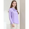 Allegra K Women's Work Office Long Sleeve Button Decor Elegant Bow Tie Neck Blouse - 4 of 4