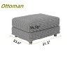 Plush Corduroy Ottoman to Combine with 2 Seater Sofa, 3 Seater Sofa and 4 Seater Sofa, Suitable for Living Rooms, Apartments, Offices,Grey - 2 of 4