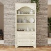 Famapy Cream White Vintage Kitchen Pantry Sideboard,Display Cabinet,2-Drawer Storage + Open Shelves,Floral Carvings,Living/Dining Room Organizer - 3 of 4