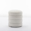 VisioGear Round Ottoman, Soft Velvet Round Ottoman Footrest Stool for Living Room, White, 16.93"*16.93"*18.5" - 2 of 4