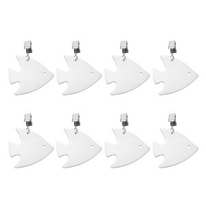 Unique Bargains Stainless Steel Fish Shape Tablecloth Weight Clips Silver 2.44" x 2.36" - 1 of 4