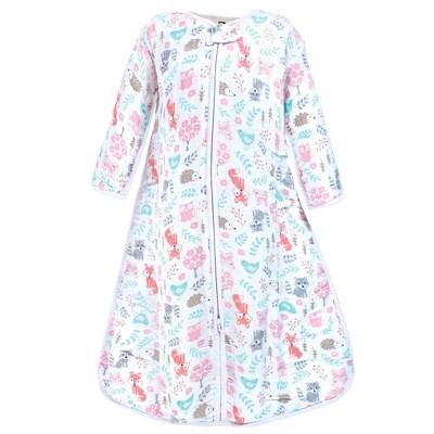 Image of Hudson Baby Infant Girl Long Sleeve Muslin Sleeping Bag, Wearable Blanket, Sleep Sack, Woodland Fox, 0-6 Months