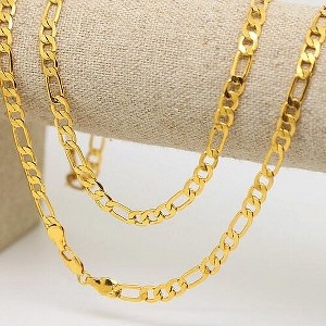 RMZ GOLD NYC 14K GOLD FIGARO CHAIN UNISEX ALL AGES 24'' 6MM - 1 of 1