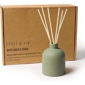 Craft & Kin Reed Diffuser Set White Birch & Cedar 6.7oz - 1 of 4