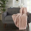 Mina Victory Curly Faux Fur Rose Throw Blanket - 50" x 60" - image 3 of 4