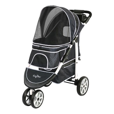 black dog stroller