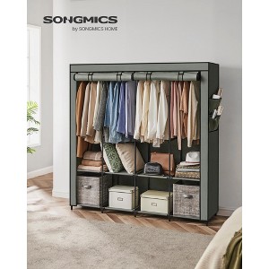 SONGMICS Portable Closet, Wardrobe Closet Organizer with Cover, 4 Hanging Rods and Shelves, 4 Side Pockets, 66.9 x 17.7 x 65.7 Inches, Large Capacity - 1 of 4