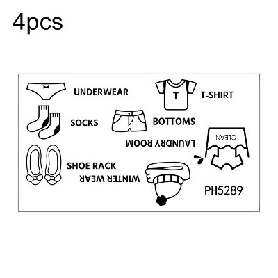 4pcs Large Closet Logo Sticker Removable Personalized Clothes Organizer Banner Sticker