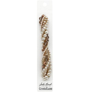 Crystal Lane DIY 5 Twisted Pearls & Crystal Bead Strands Garden Rose Pink Beads - 1 of 1