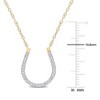 EVERLY JEWELRY | Yellow Silver 1/6ct TDW Diamond Horseshoe Pendant with Chain - 3 of 4