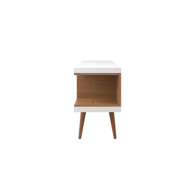 White Gloss and Maple Cream Mid-Century Modern TV Stand