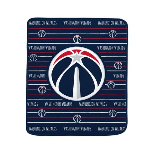 Nba Washington Wizards Logo Stripe Binding Edge Flannel Fleece Blanket :  Target
