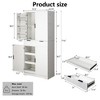Zevemomo 72" Fluted Kitchen Pantry Cabinet with 3 Drawers & 6 Adjustable Shelves, Freestanding Storage Cupboard for Bathroom Dining Room Office, White - 4 of 4