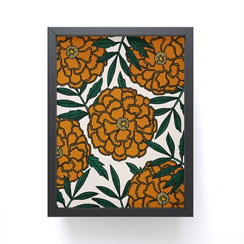 Alisa Galitsyna Orange Marigolds Framed Mini Art-black Frame - Society6 ...