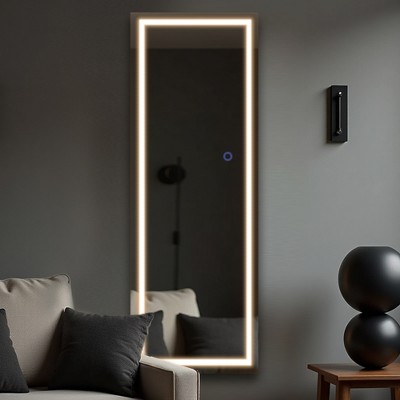Wooakway 32'' Rectangle Frameless Bathroom Vanity Mirror LED Wall Mirror for Living Room Bathroom Bedroom Entryway