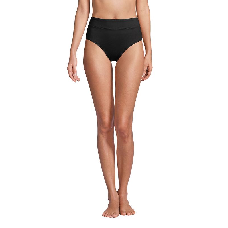 Lands' End Women's Long Chlorine Resistant Tummy Control High Waisted Bikini Swim Bottoms, 1 of 6