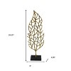 HomeRoots 26" Gold And Black Aluminum And Marble Leaf Tabletop Sculpture - 3 of 4