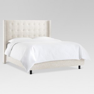 Nail Button Tufted Wingback Bed (Queen) White - Threshold