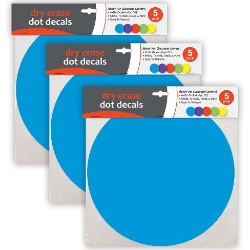 C-line® Dry Erase Dot Decals, Assorted, 11, 5 Per Pack, 3 Packs