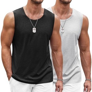 COOFANDY Men's Workout Tank Top 2 Pack Casual Soft Sleeveless Gym Muscle Shirts Bodybuilding Tee - 1 of 4