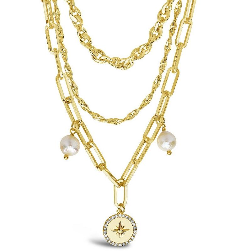 SHINE by Sterling Forever Navigator Layered Chain Necklace, 4 of 6