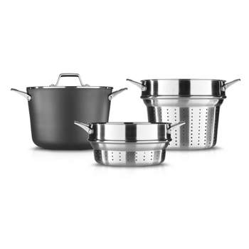 Farberware Classic Series 2qt Stainless Steel Double Boiler And Saucepan  With Lid Silver : Target