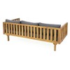 67.75" Patio Sofa, 3 Seater Outdoor Sofa with Rattan Arms, Acacia Wood Daybed with Water-Resistant Cushions -Christopher Knight Home - 4 of 4