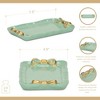 Cheung's Lynza Teal & Gold Ribbon Themed Cast Iron Catchall Tray - 2 of 4