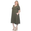 White Mark Plus Size Short Sleeve Midi Dress - 2 of 4