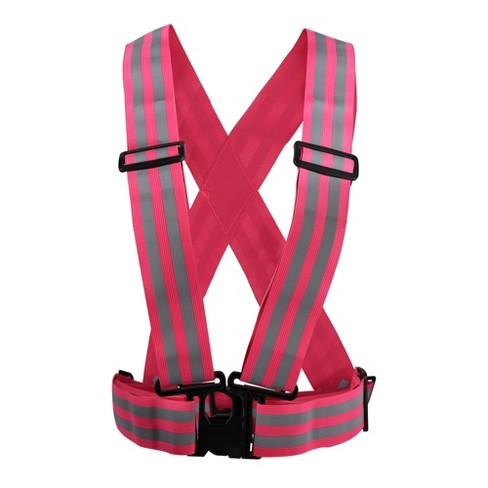 Unique Bargains Polyester High Visibility Safety Walking Cycling at Night  Reflective Vest 1 Pc Pink