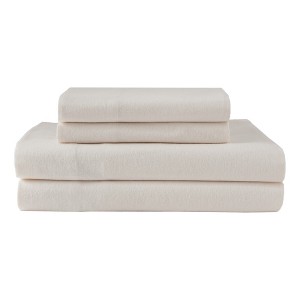 Winter Nights Cotton Flannel Sheet Set (Twin) Solid Pearl - Elite Home, Solid White