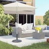 Outsunny 17" 26 lbs Round Resin Umbrella Base Stand Market Parasol Holder with Beautiful Decorative Pattern for Φ1.5" Φ1.89" Pole for Backyard Bronze - 3 of 4