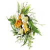 Northlight Hydrangea and Rose Twig Artificial Floral Wreath, Orange 16-Inch - 3 of 3