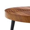 Infurnic End Tables Natural Wood Grain Texture Round Table Exquisite Suction Molding Process, Black Sprayed Metal Leg, Brown, 23.6"*23.6"*14.5" - 4 of 4