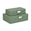 Cheung's Vyrna Doily Pattern Set of 2 Storage Boxes with Silver Handles - Green - 3 of 4