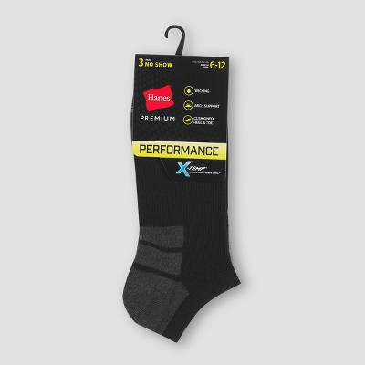 Men's Hanes Premium Performance No Show Socks 3pk - Colors May Vary 6-12