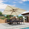 PURPLE LEAF 9' x 12' Double Top Rectangle Patio Umbrella with Base Deluxe Wood Pattern Offset Hanging Umbrella for Pool Garden - 2 of 4