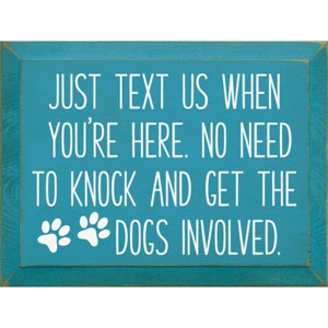 Slickblue Rustic Dog Warning Sign, Solid Knotty Pine Wood, 9x12 Wall Art, Entryway Humor Style - 1 of 3