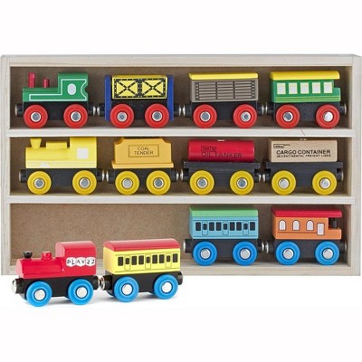 melissa and doug wooden train cars