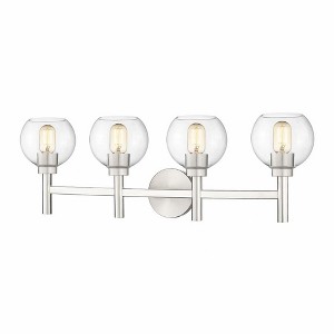Sutton 4-Light Vanity Wall Sconce - Modern Steel Design with Clear Glass Shades - 1 of 4