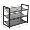 QingMoon 3-Tier Adjustable Shoe Rack, Mesh Shoe Shelf, Freestanding Shoe Storage Organizer with 4 Wear-Resistant Foot Covers for Entryway, Hallway - 4 of 4