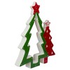 Northlight 9" Green and Red Ceramic Christmas Tree Tabletop Decoration - 3 of 4