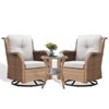 POCASSY Wicker Swivel Rocking Chairs, Oversized Rocker Patio Chairs Set Rattan Glider Chairs for Outdoor Porch Deck Backyard - 2 of 4