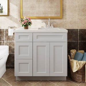 LOVMOR in Plywood Bath Vanity Cabinet with Drawers without Top for Kitchen, Bathroom, Living Room - 1 of 4