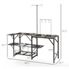 Folding Camp Kitchen, Camping Table Cooking Station with Adjustable Lamp Stand - 3 of 4