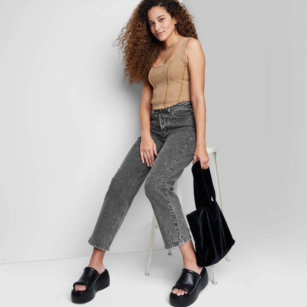 Women's Super-High Rise Straight Jeans - Wild Fable™ Black Wash 6
