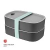 BergHOFF Leo 3Pc Dual Bento Box Set 1.7 Qt. with Strap, Gray & Mint - image 2 of 4