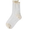 Memoi Women's Lettuce-Edge Silky Sheer Crew Sock - 3 of 4