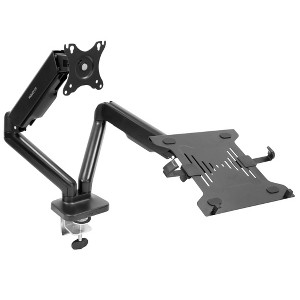 Mount-It! Laptop and Monitor Desk Stand | Full Motion Laptop Arm Stand | Ergonomic Adjustable Monitor Mount | VESA Monitor Desk Mount with Laptop Tray - 1 of 4