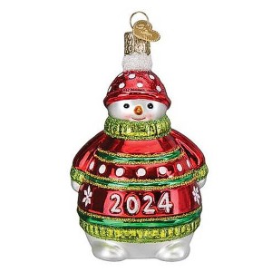 Old World Christmas 4.0 Inch 2024 Snowman Happy Memories Tree Ornaments - 1 of 3